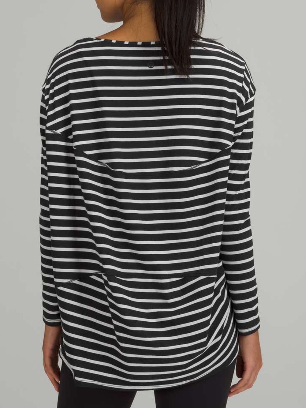 Lululemon - Back In Action Long Sleeve Shirt - Yachtie Stripe Black Chrome
